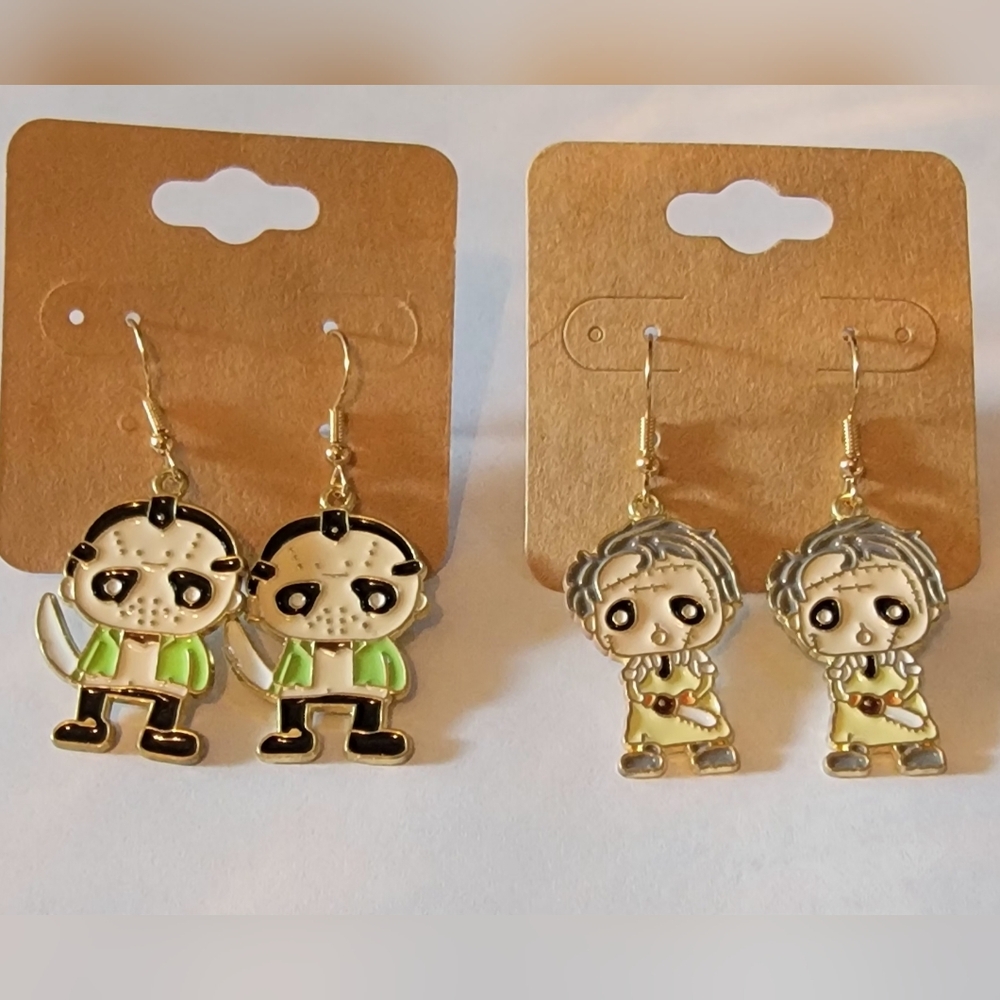 2 Pair Halloween Character Earrings